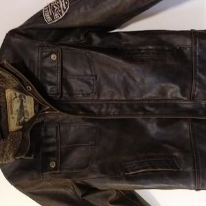 Hawke & Co Faux Leather Aviator Jacket